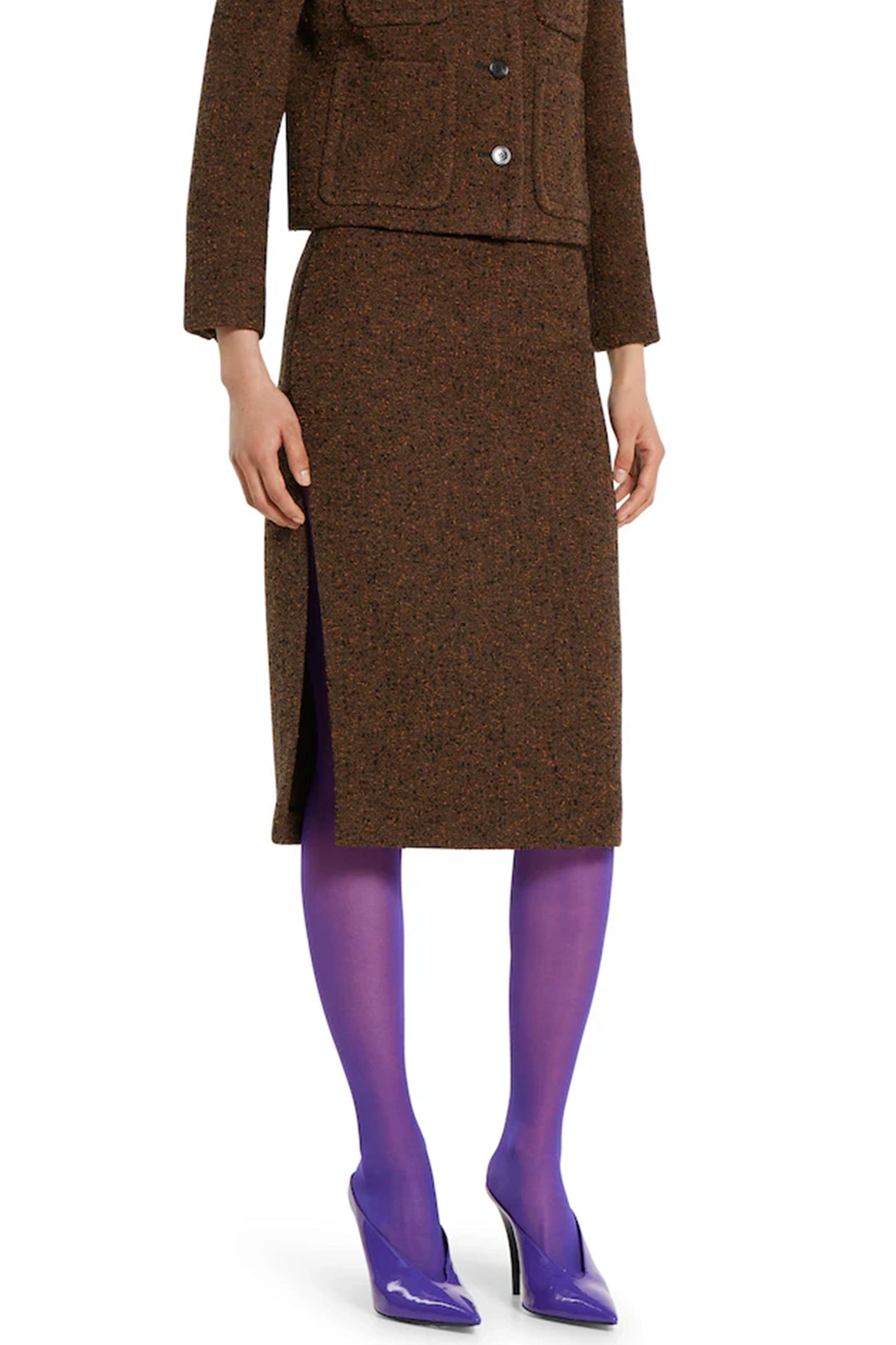 Seeded Wool Skirt