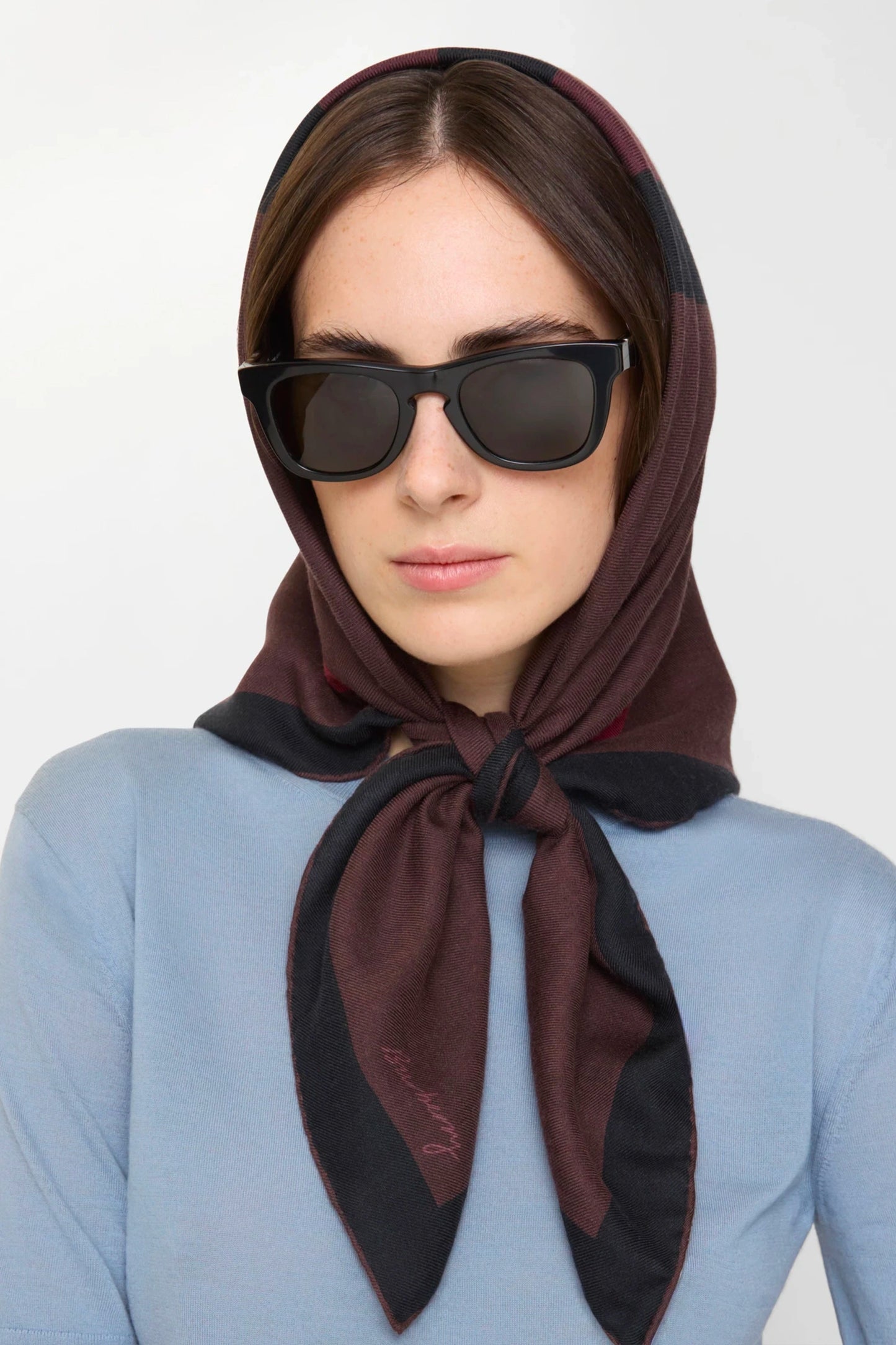 Check Cashmere Silk Scarf