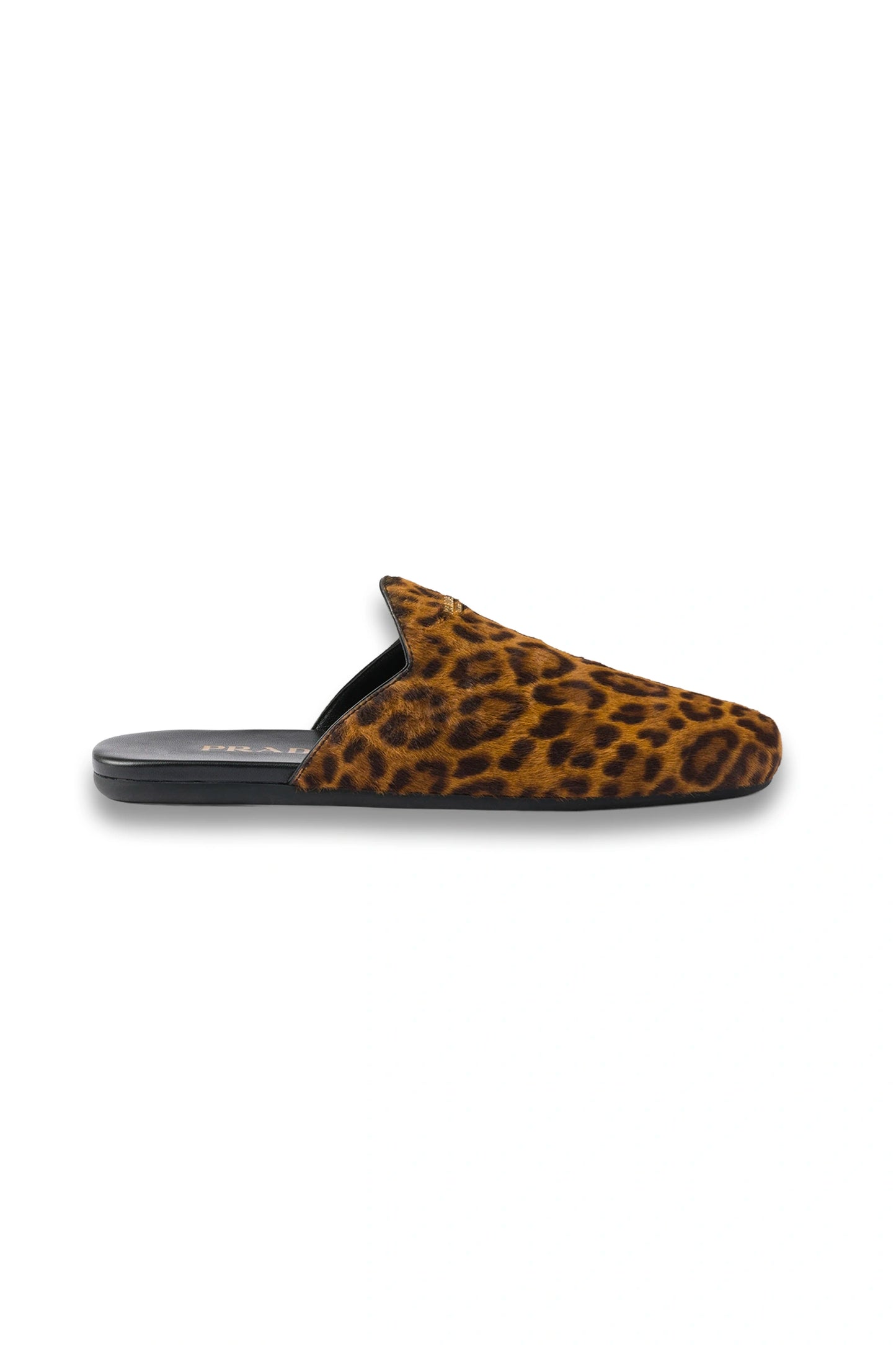 Leopard-print Leather Mules