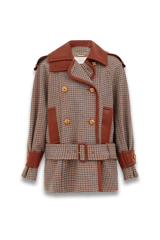Hypnotic Check Wool Trench
