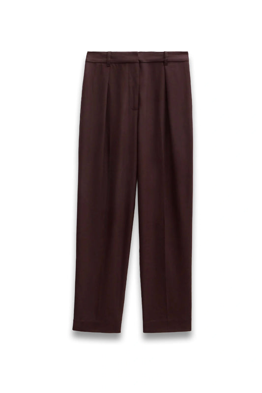 Tapered Leg Wool Blend Trousers