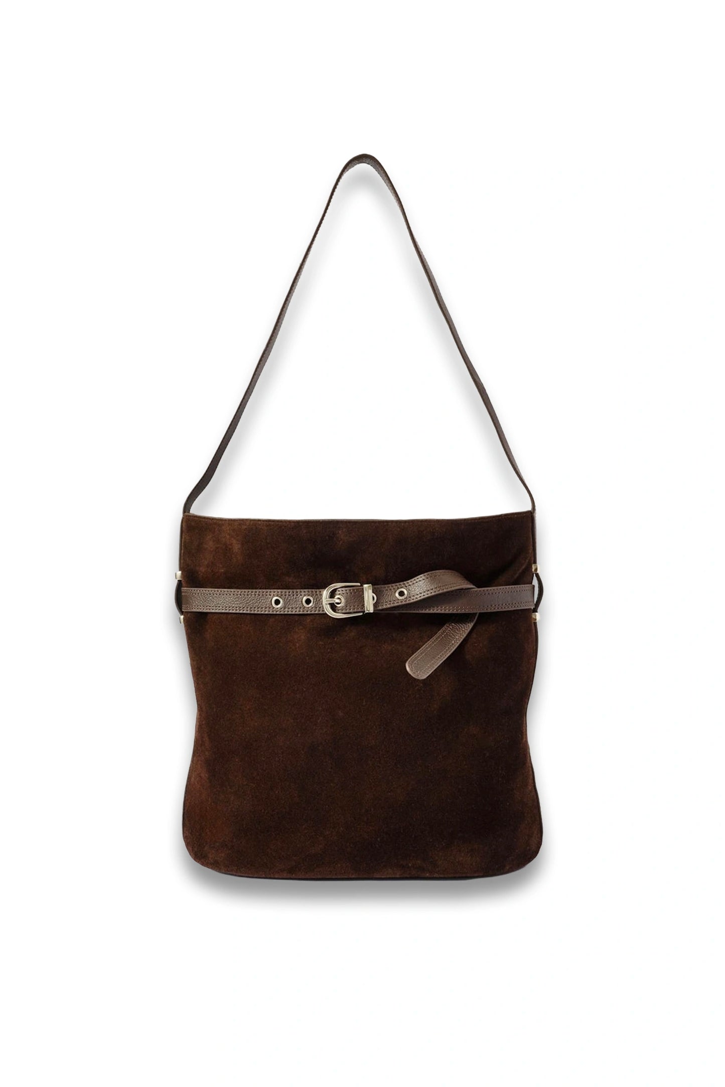 Maci Brown Suede Bucket Bag
