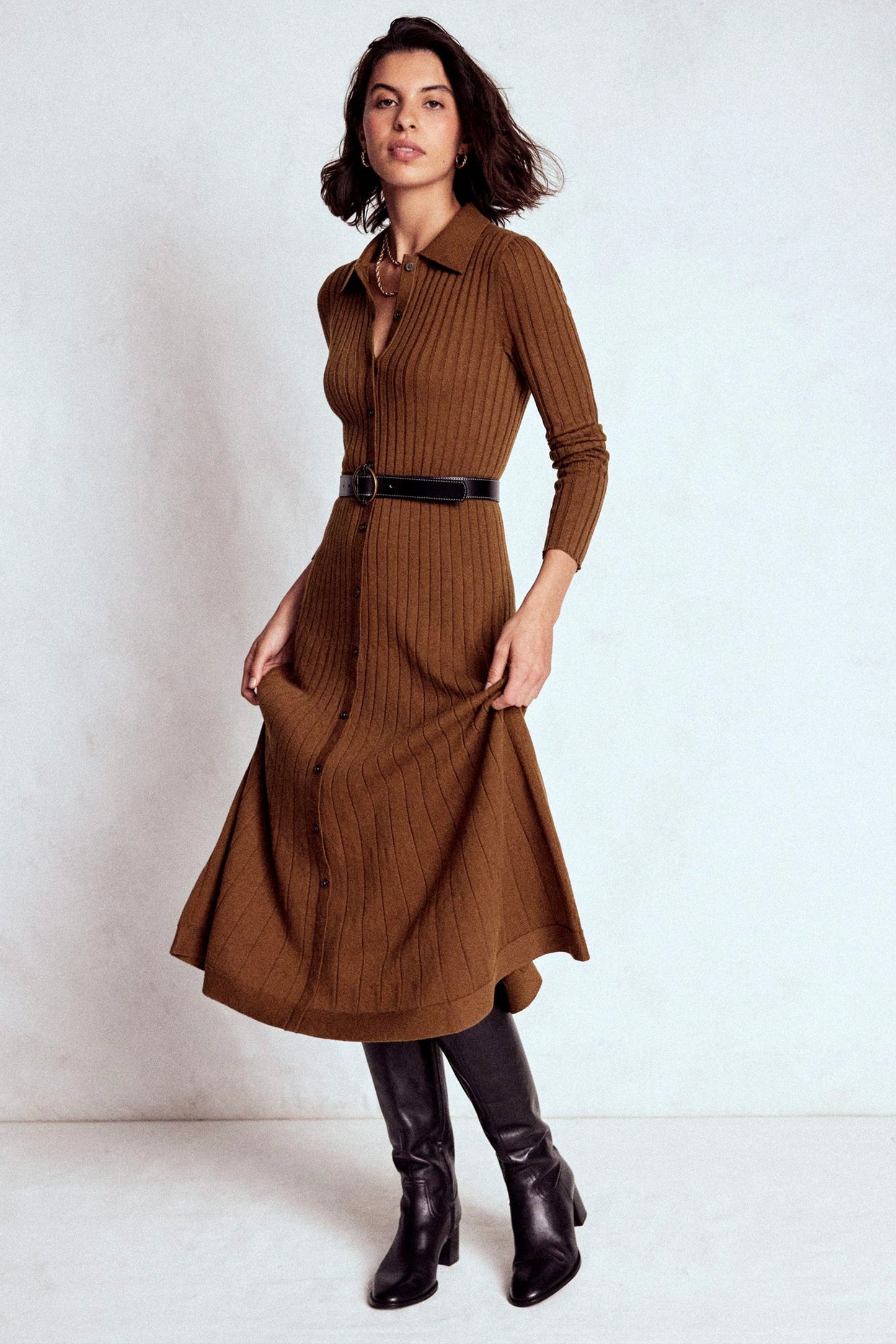 Rachel Knitted Shirt Dress