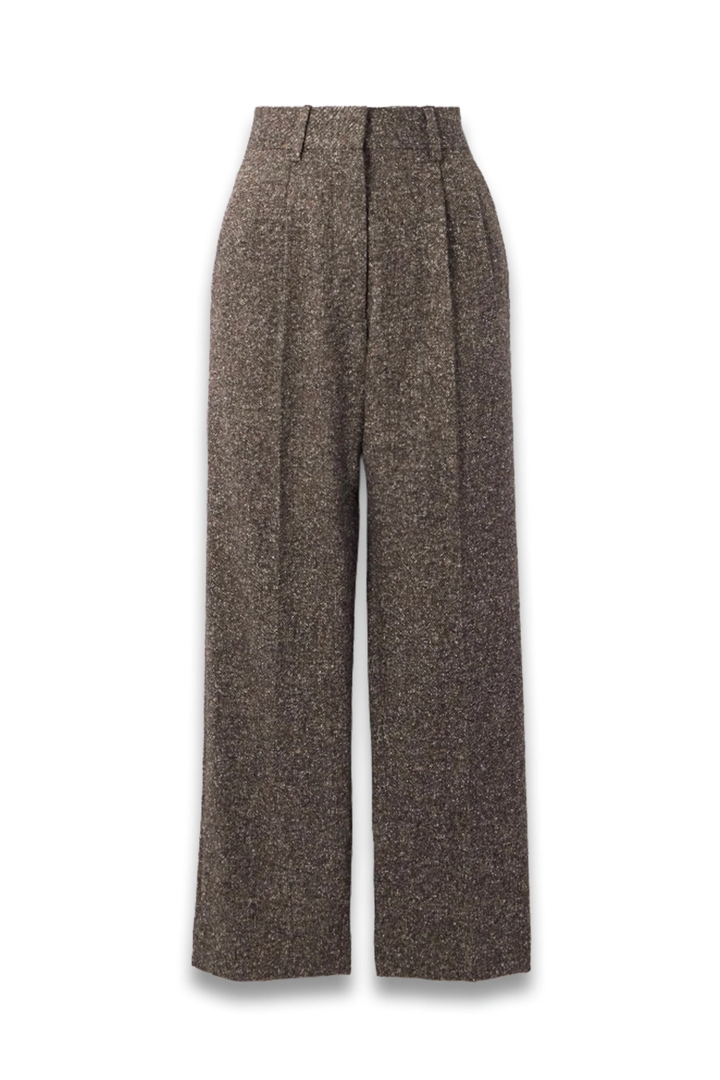 Sarissa Fox Pleated Tweed Straight-leg Pants