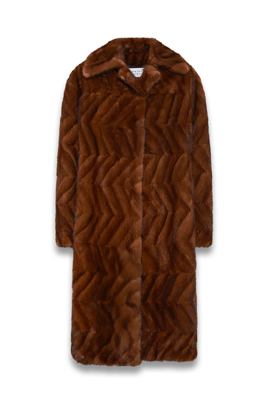 Andal Coat in Mahogany Recycled Mink Fur