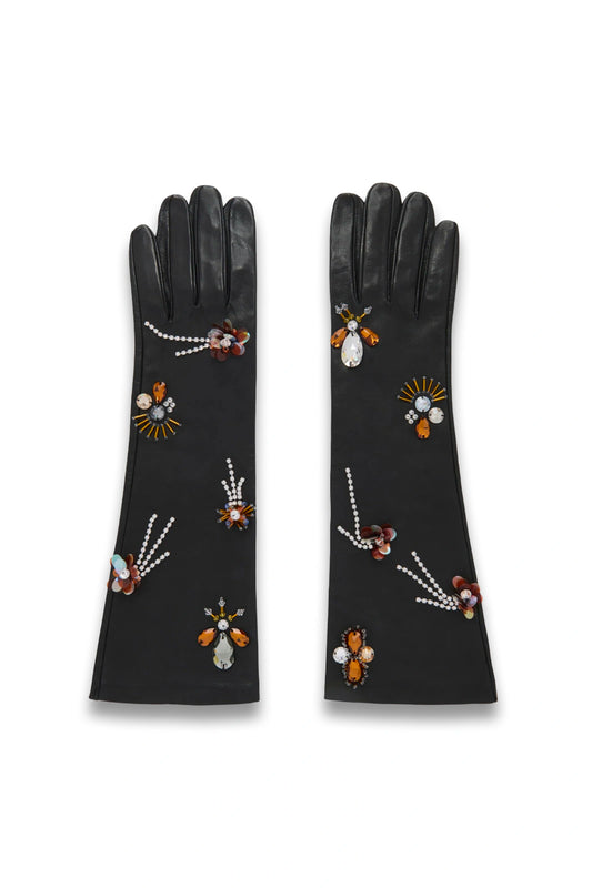 Laetitia Embellished Leather Gloves