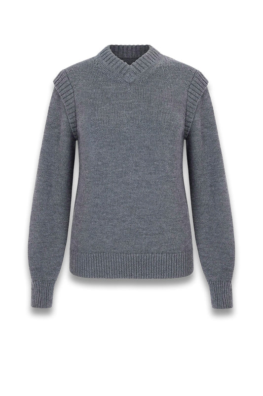 Kit Knit in Grey Melange Merino Wool