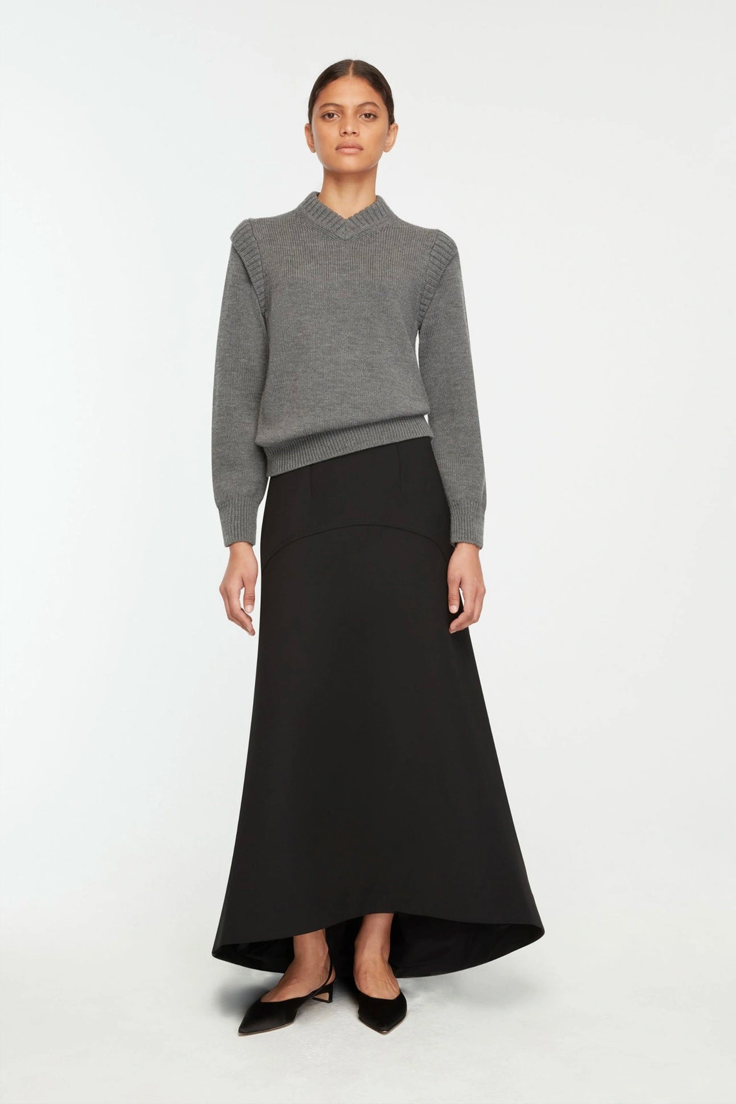 Kit Knit in Grey Melange Merino Wool