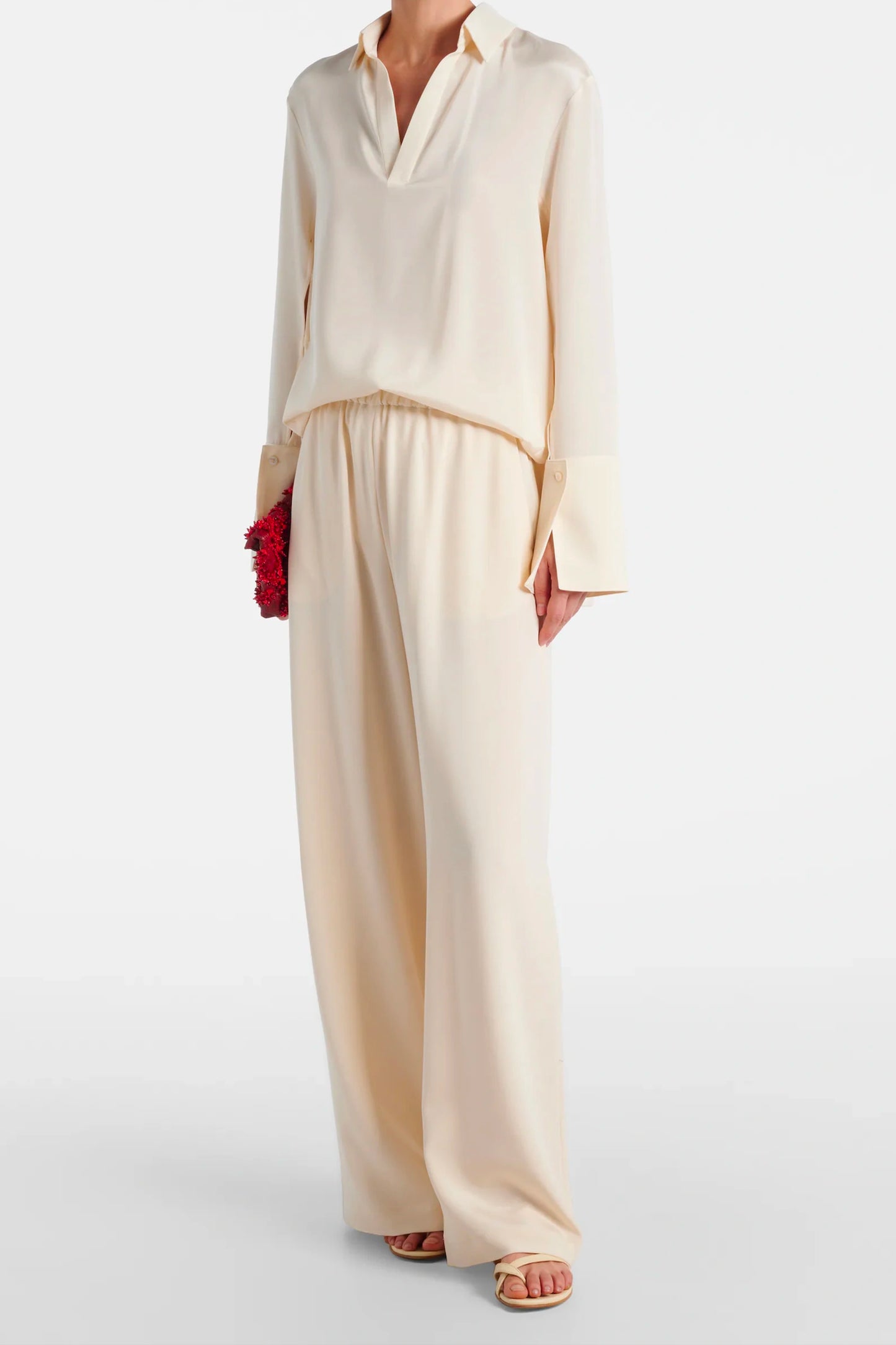 Bonn Silk-blend Wide-leg Pants