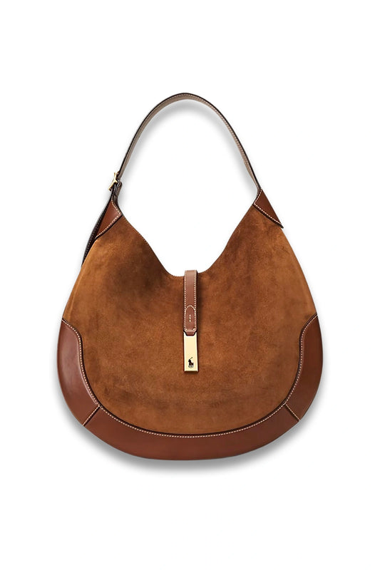 Polo ID Suede Large Shoulder Bag