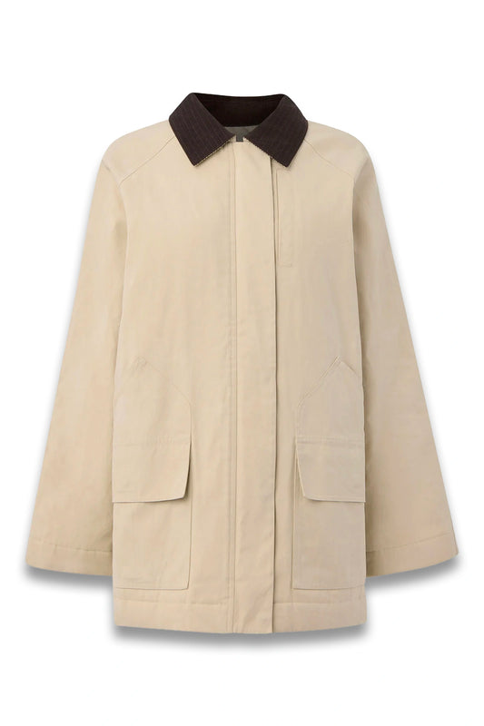 Neutral Fern Waxed Barn Jacket
