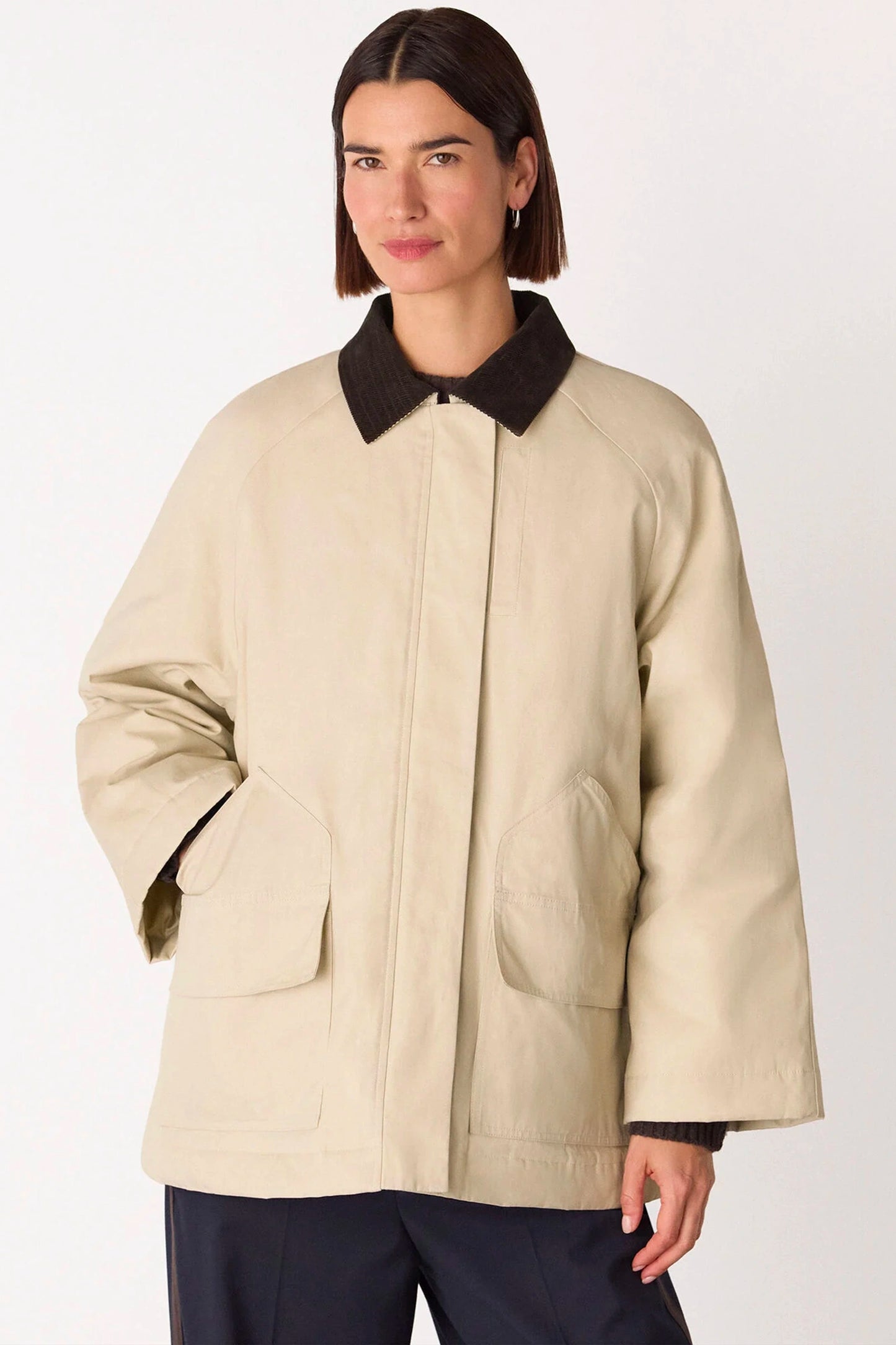 Neutral Fern Waxed Barn Jacket
