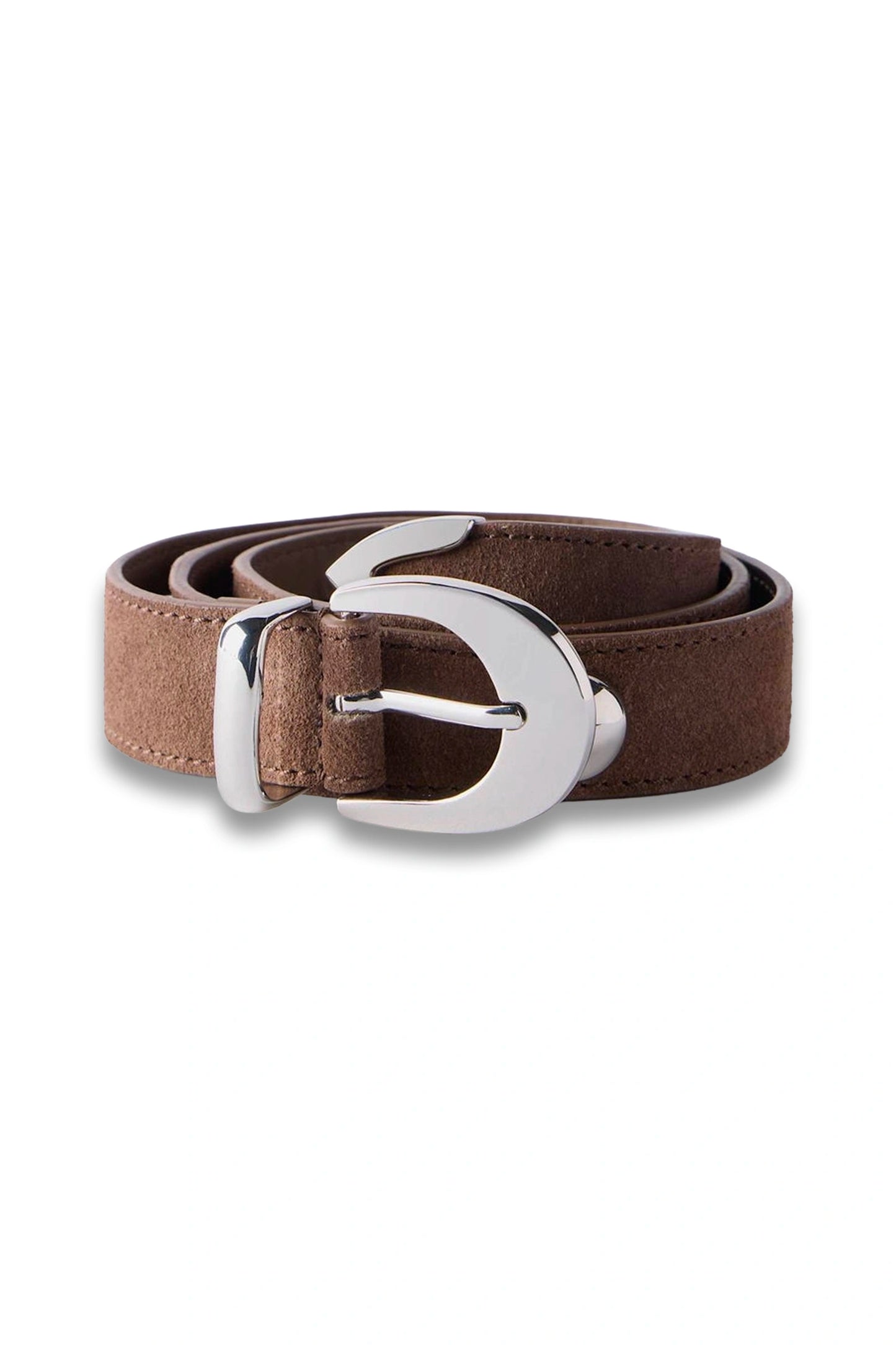 Brown Studded Suede Belt