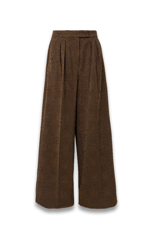 Ponza Houndstooth Cotton-blend Wide-leg Pants
