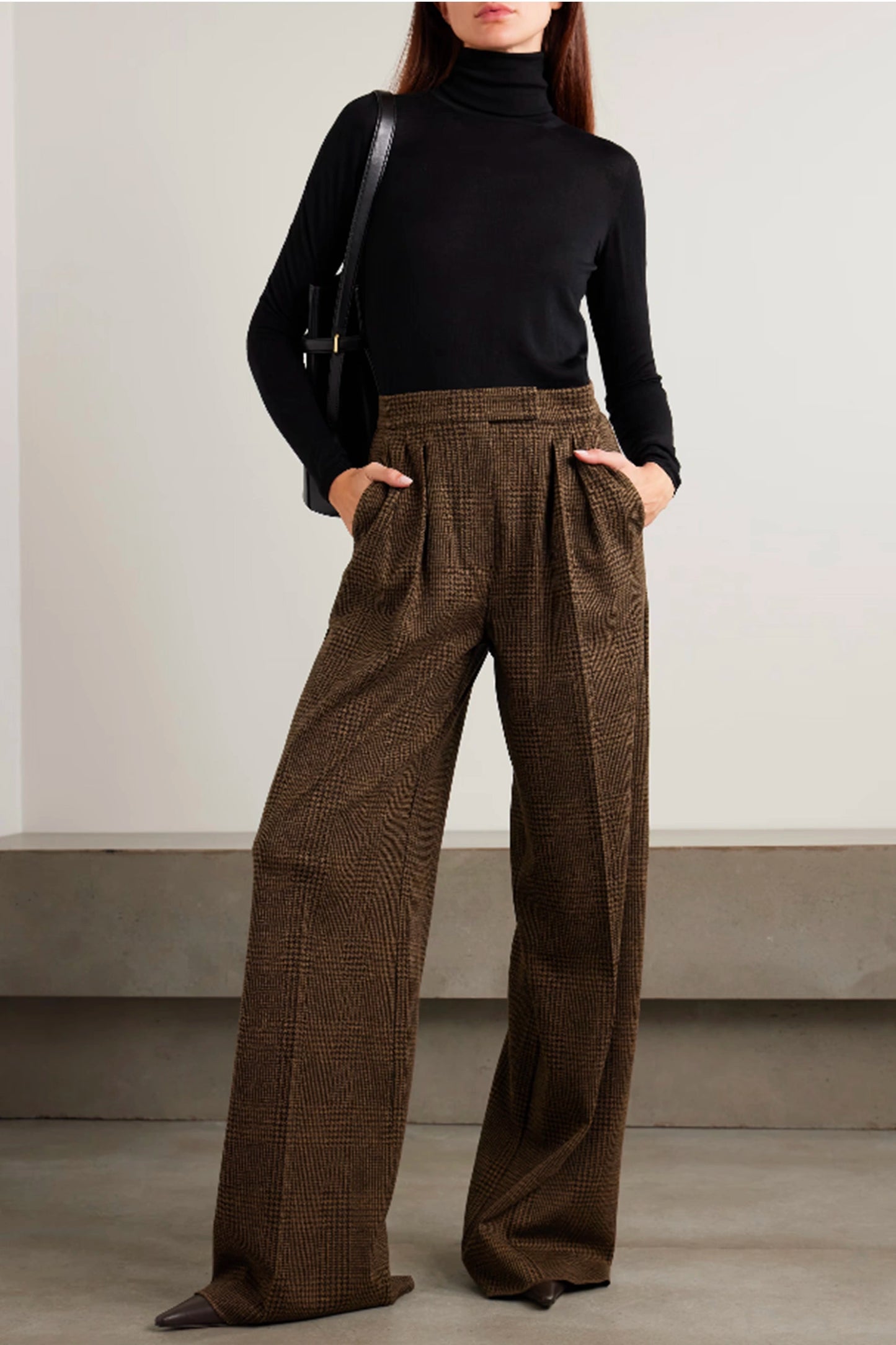 Ponza Houndstooth Cotton-blend Wide-leg Pants