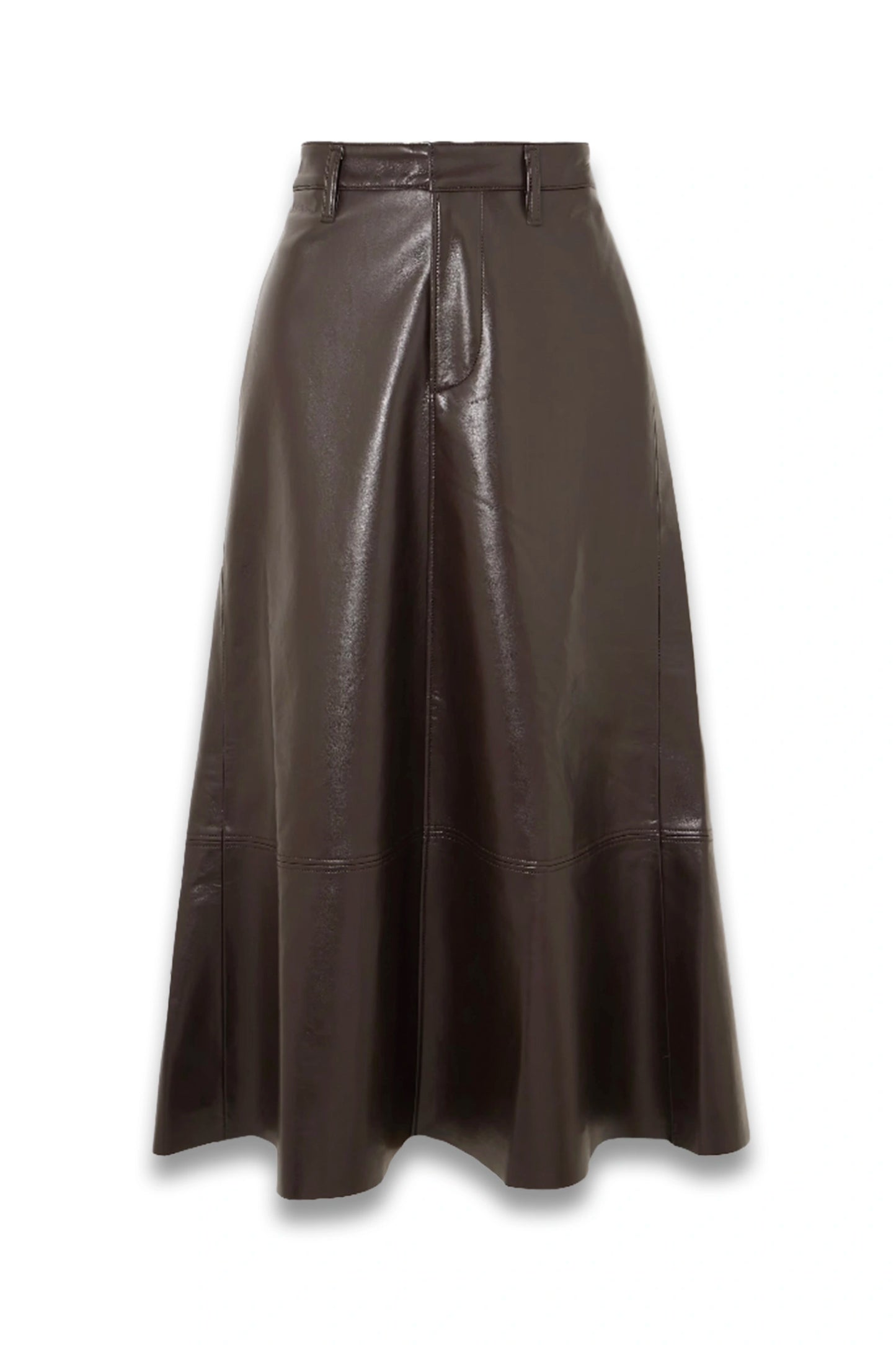 Cassia Recycled Leather-blend Midi Skirt