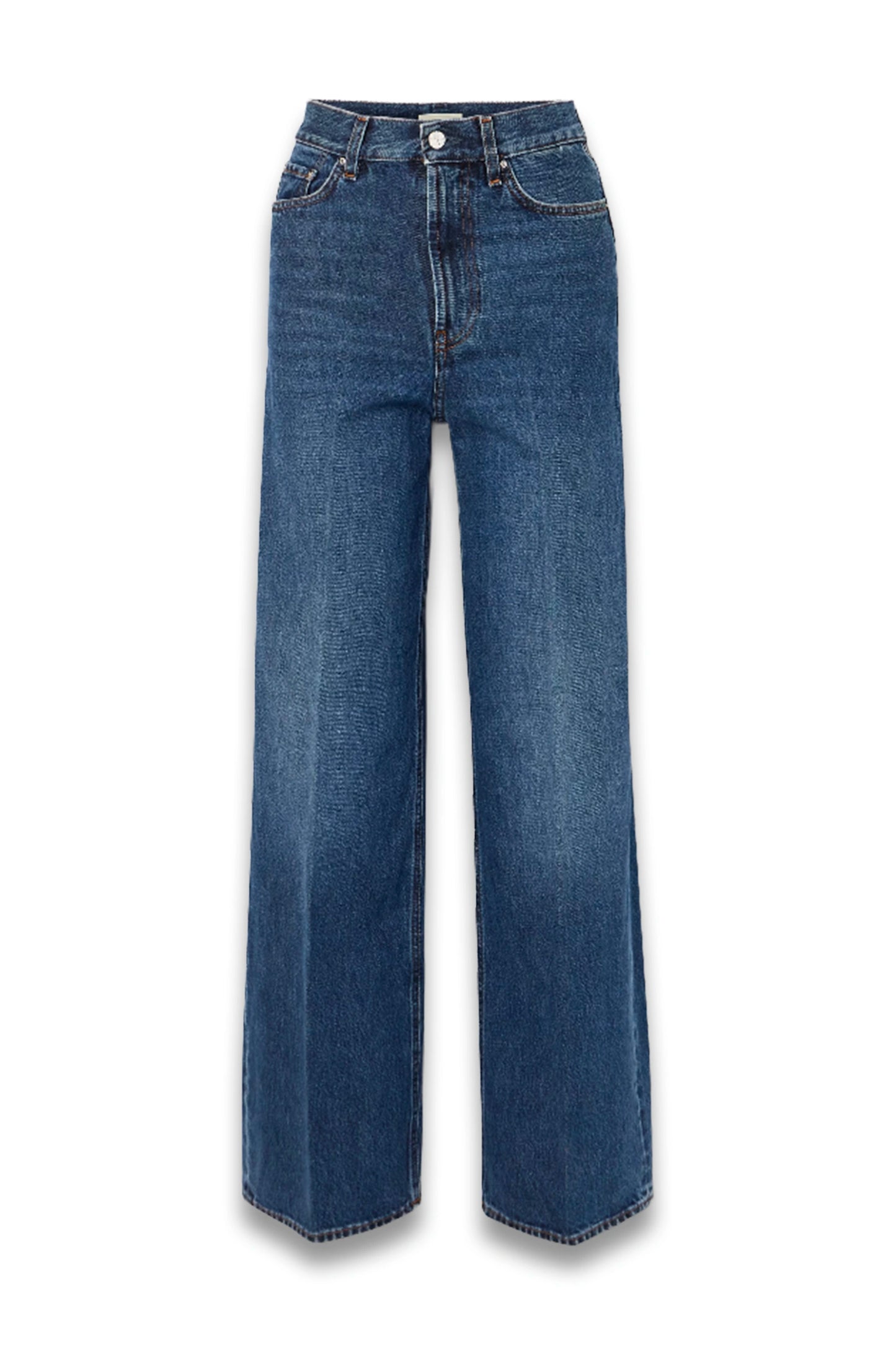 High-rise Wide-leg Organic Jeans