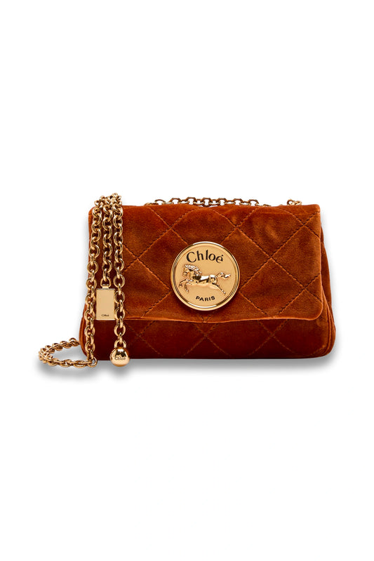 Heritage Quilted Velvet Shoulder Bag