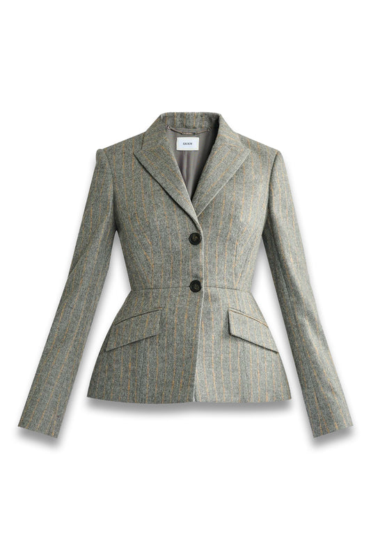 Pinstripe Fitted Blazer