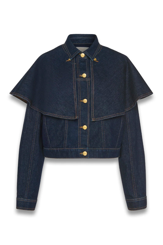 The Agata Denim Cape Jacket