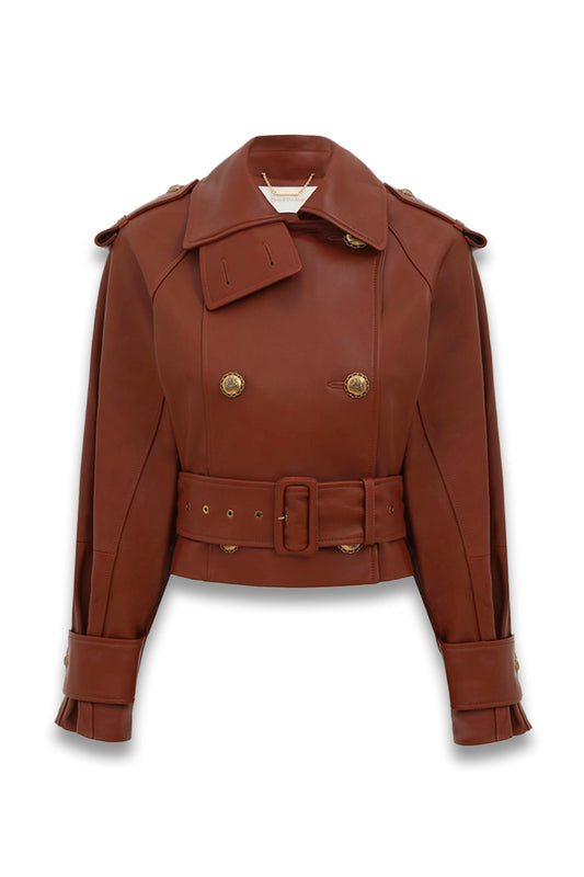Hypnotic Leather Crop Trench