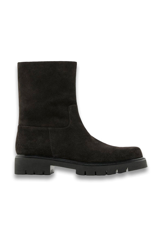 Split Suede Ankle Boots With Track Sole