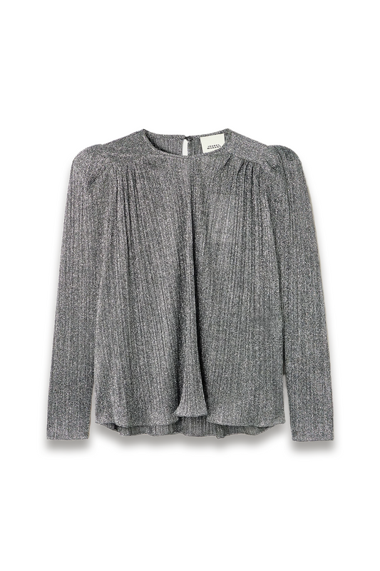 Elyia Gathered Lamé Blouse