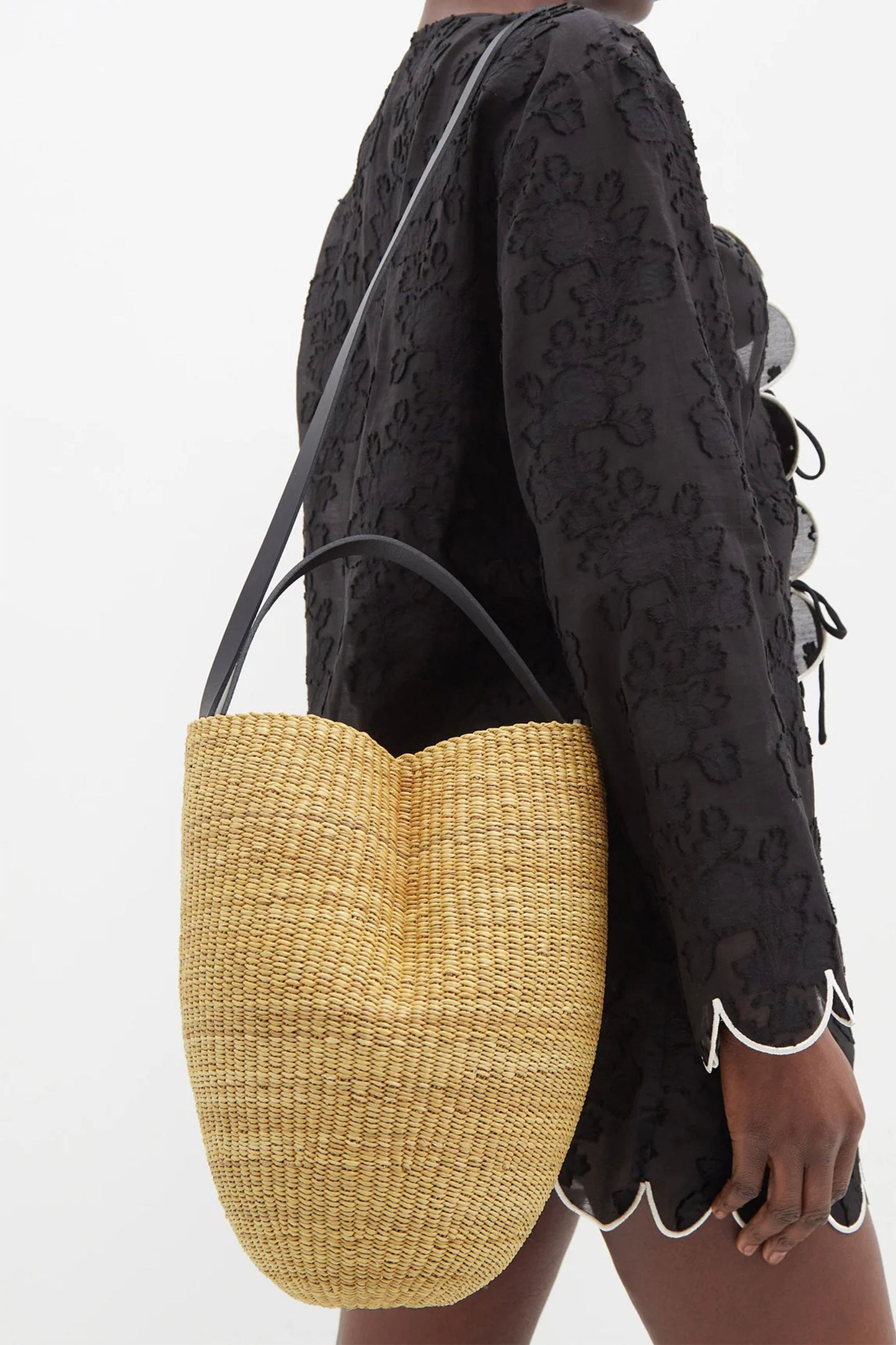 No. 36 Leather-trimmed Basket Bag