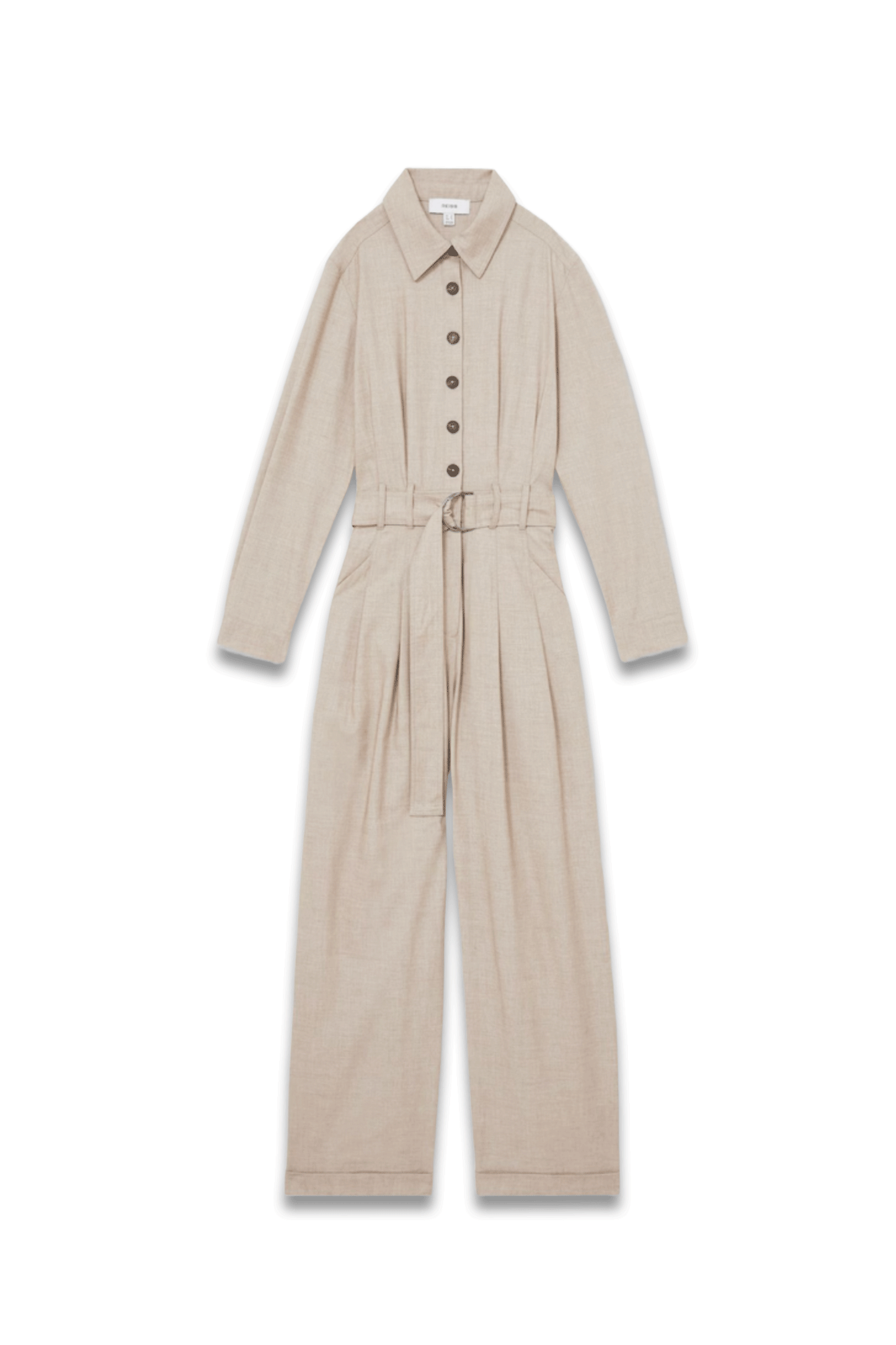 Tailored Wide Leg Jumpsuit in Neutral