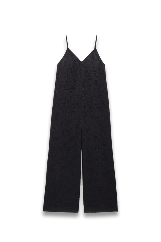 Seersucker Wide Leg Jumpsuit