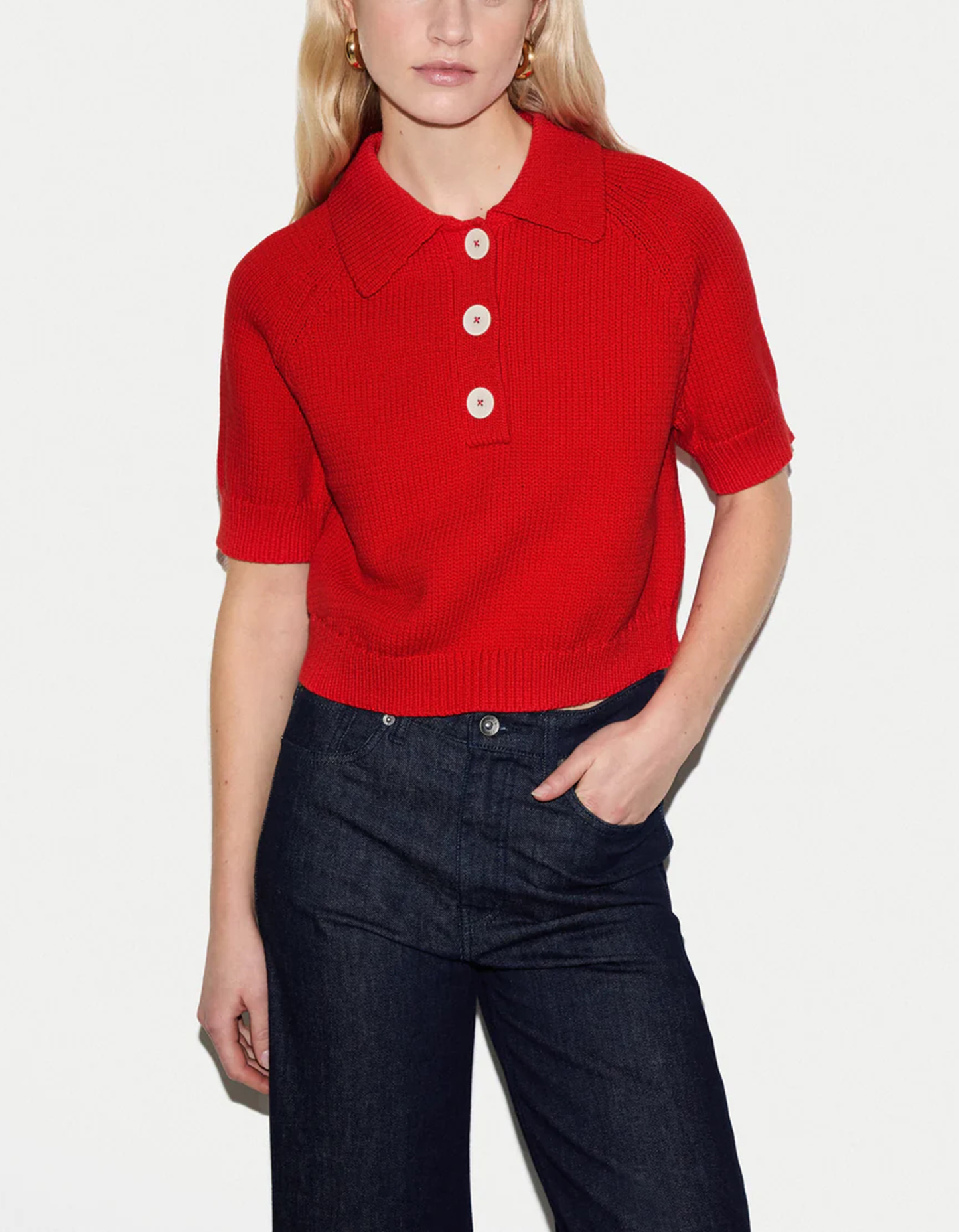 Chunky Cotton Collar Top