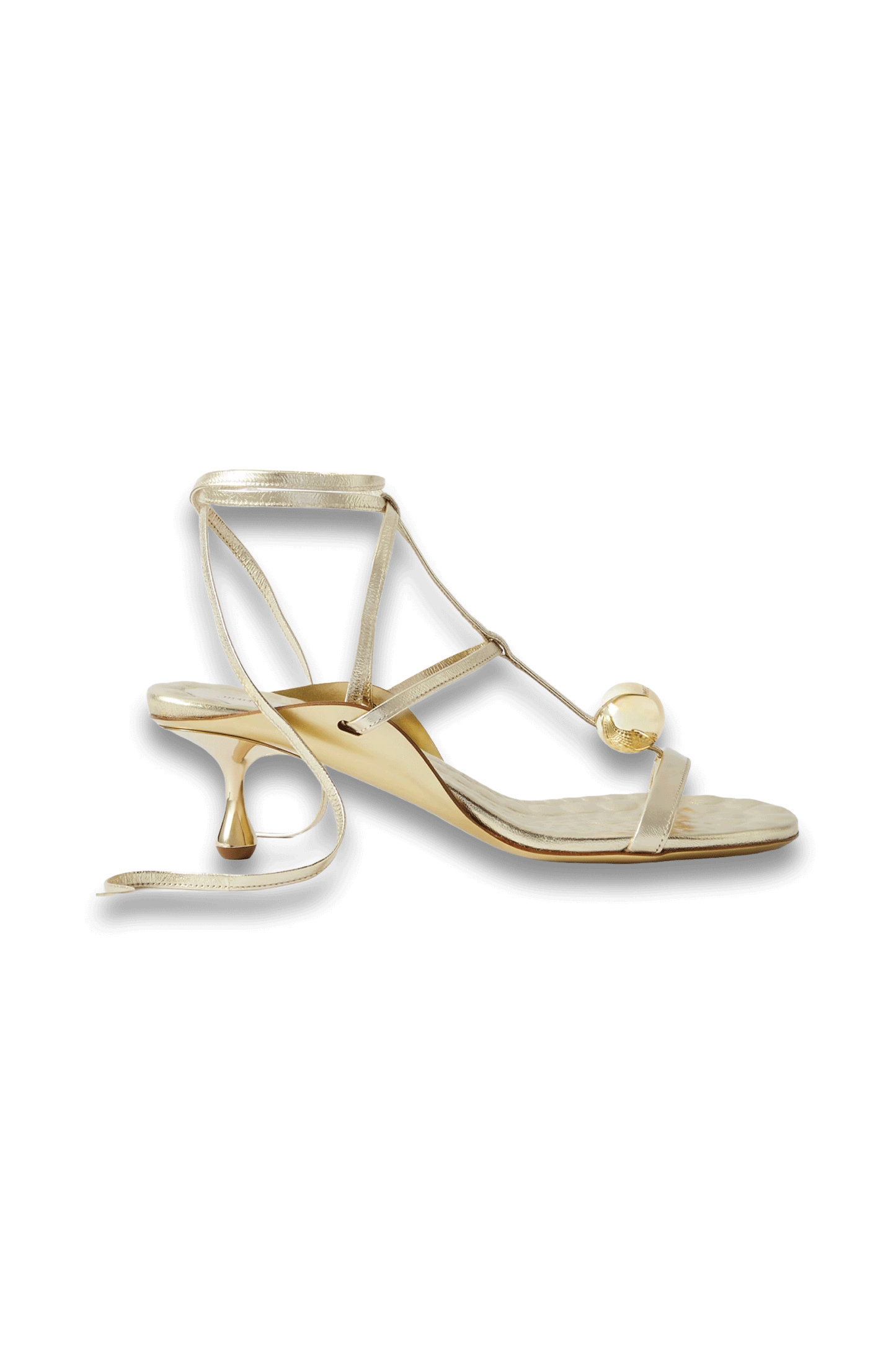 Zyra 50 Embellished Metallic Leather Sandals