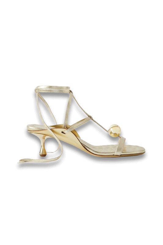 Zyra 50 Embellished Metallic Leather Sandals