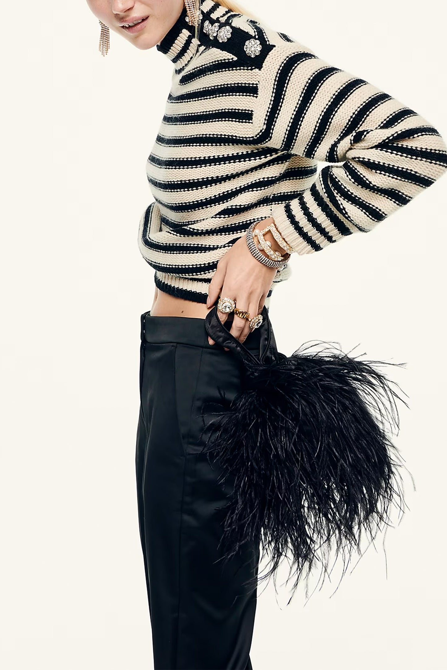 Collection Santorini bag with feathers