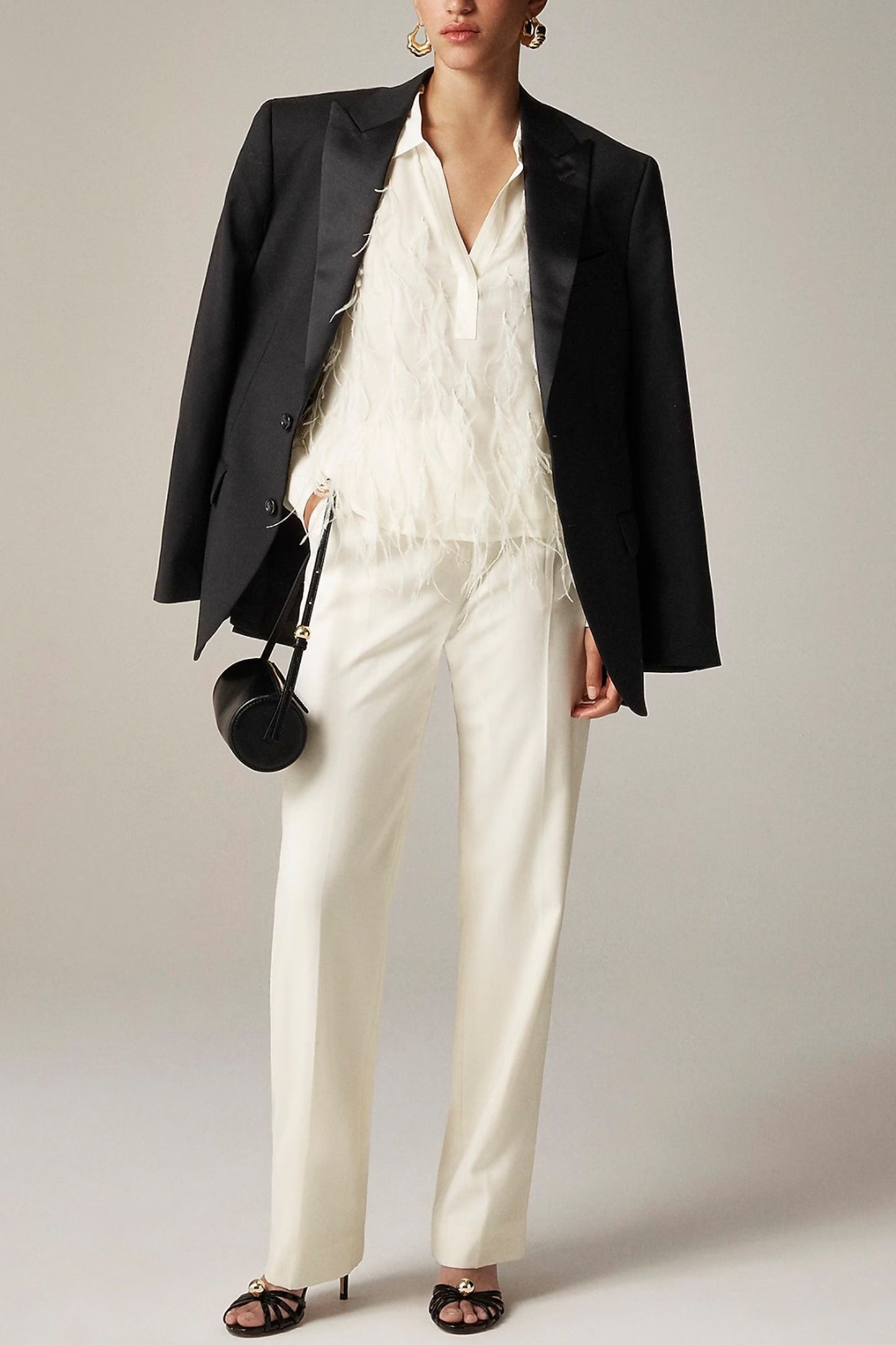 Bungalow Feather-embellished Top in Chiffon