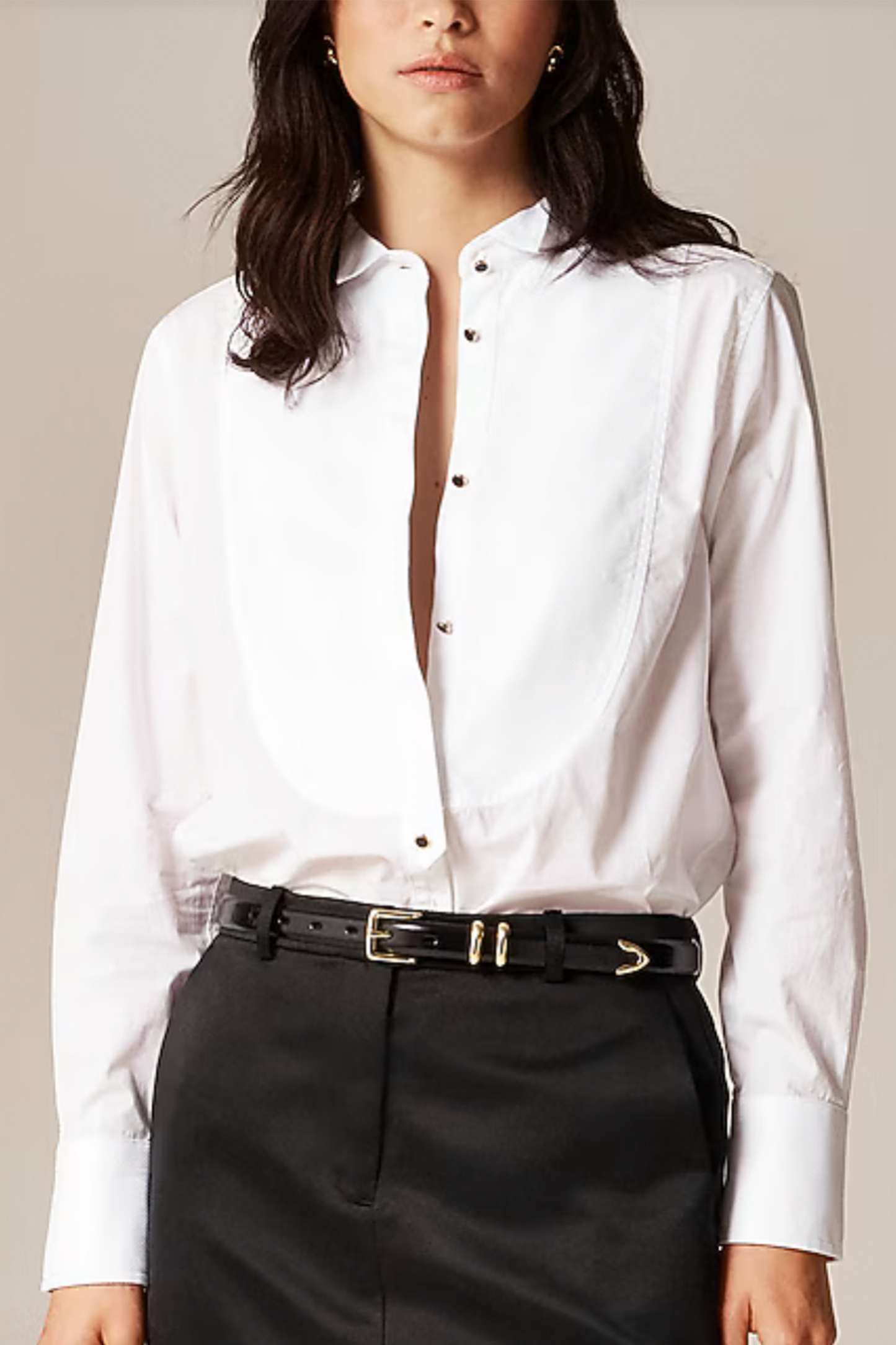 Jules Tuxedo Shirt In Cotton Poplin