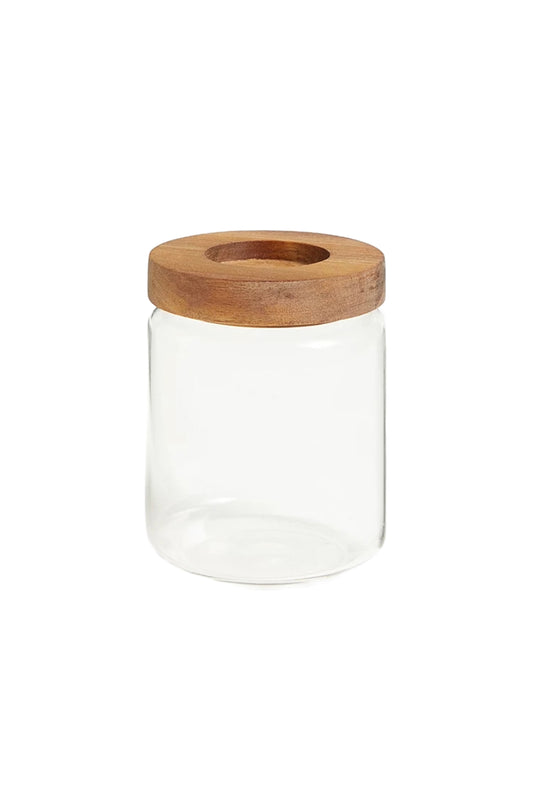 Airtight Glass Storage Jar With Acacia Wood Lid