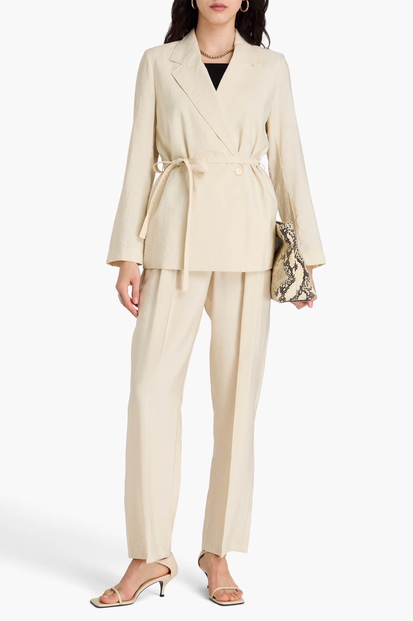 Majet Double-Breasted Textured Silk-Blend Twill Blazer