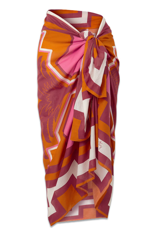 + NET SUSTAIN Sacred Sun Printed Organic Cotton-voile Pareo