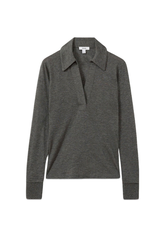 Nixi Lyocell Wool Open Collar Top