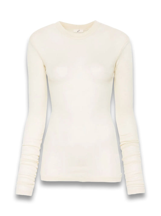 Ribbed Semi-Sheer Organic Cotton T-Shirt
