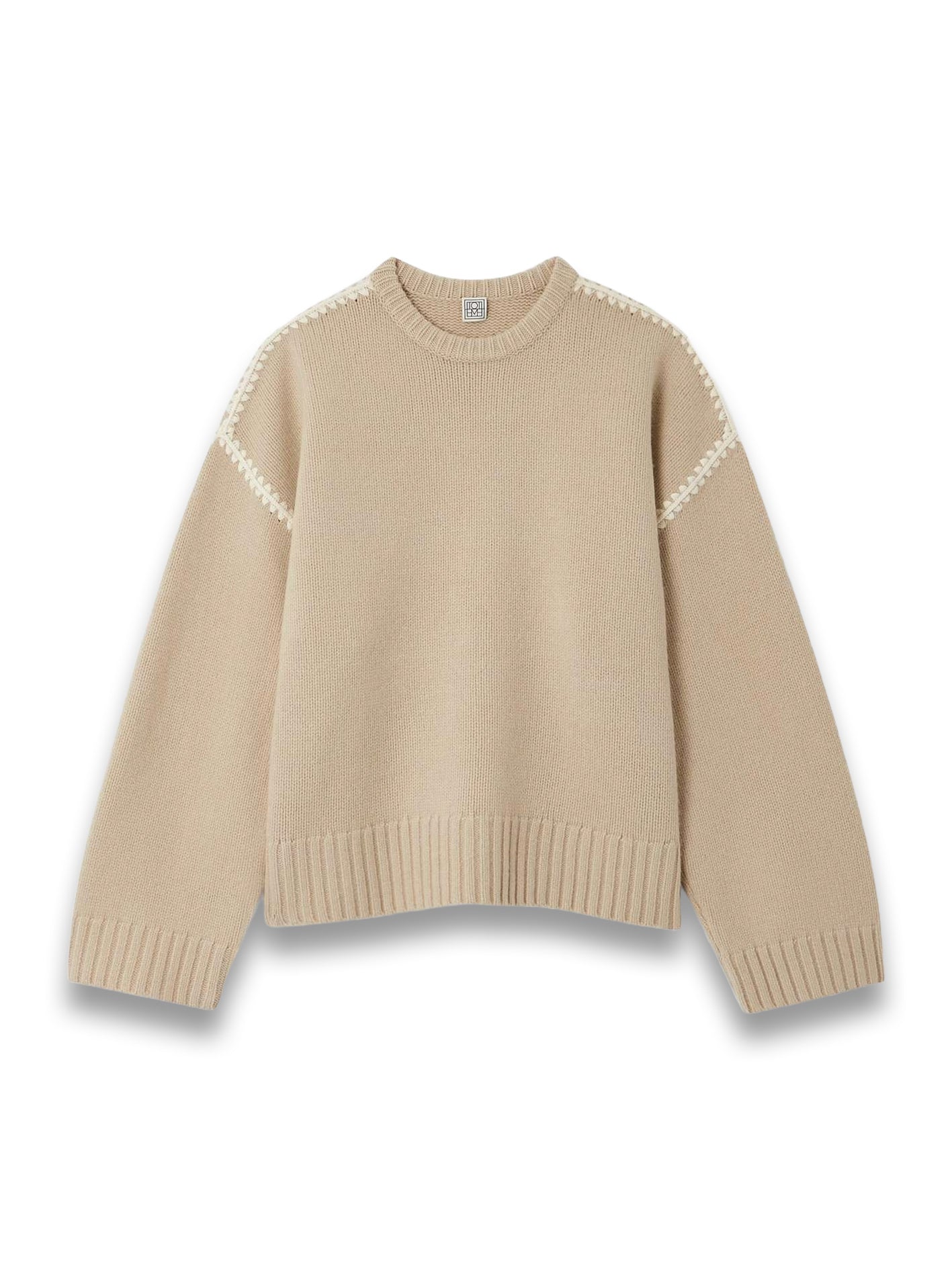 Oversized Embroidered Wool and Cashmere-Blend Sweater