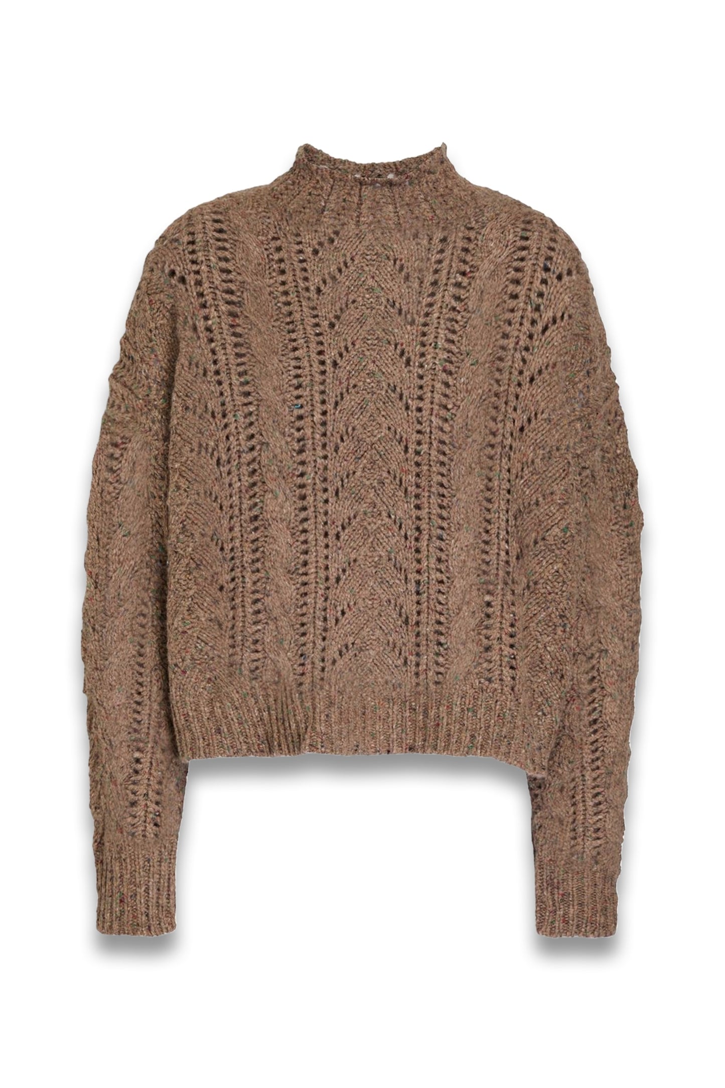Pointelle-Knit Cashmere Turtleneck Sweater