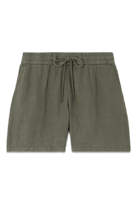 Green Linen Shorts