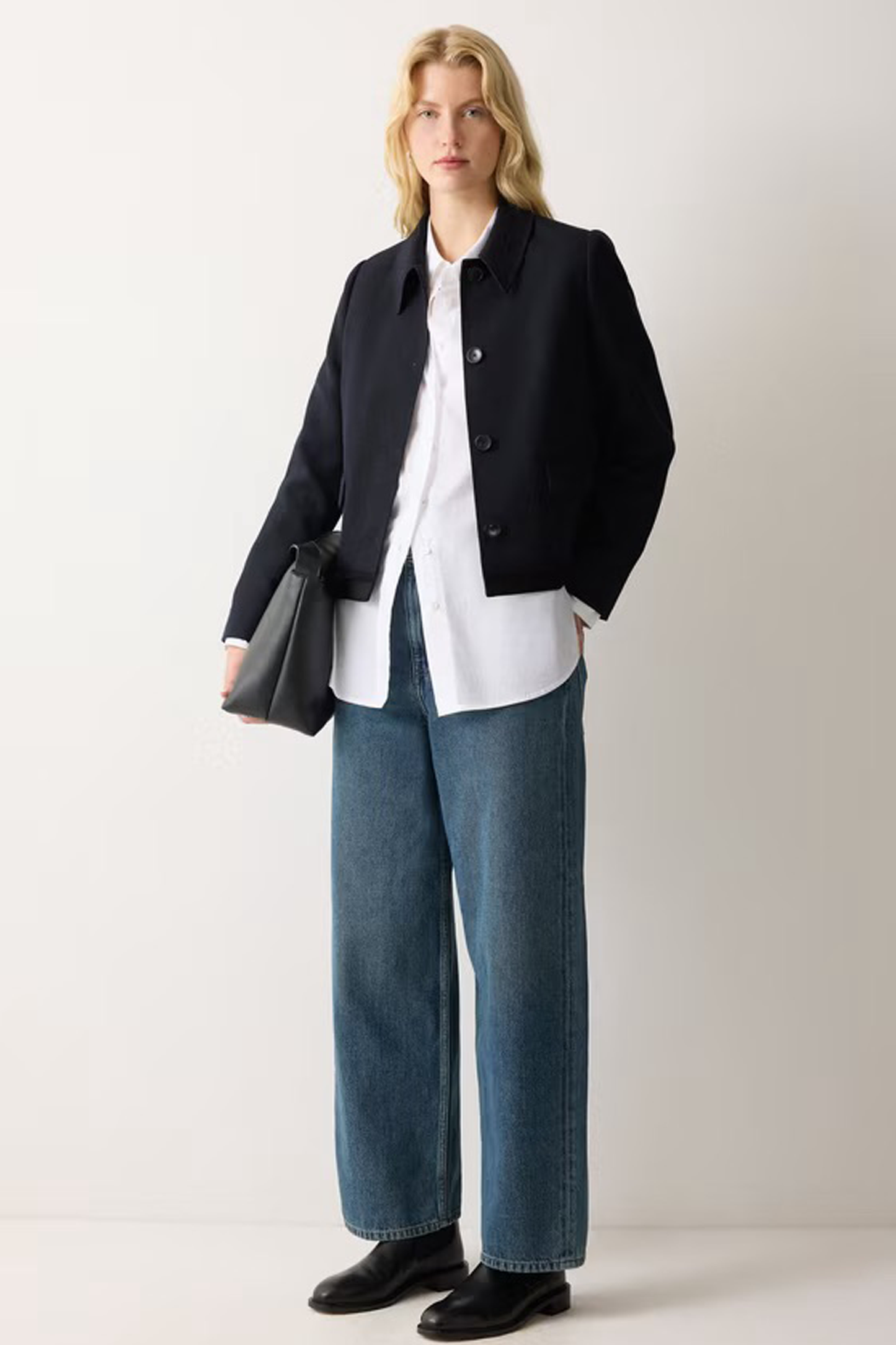 Lucia Cotton Denim High-waisted Jeans in Blue