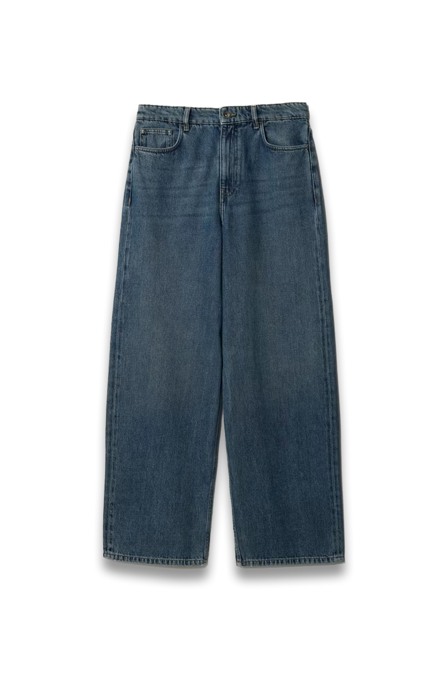 Lucia Cotton Denim High-waisted Jeans in Blue