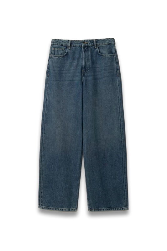 Lucia Cotton Denim High-waisted Jeans in Blue
