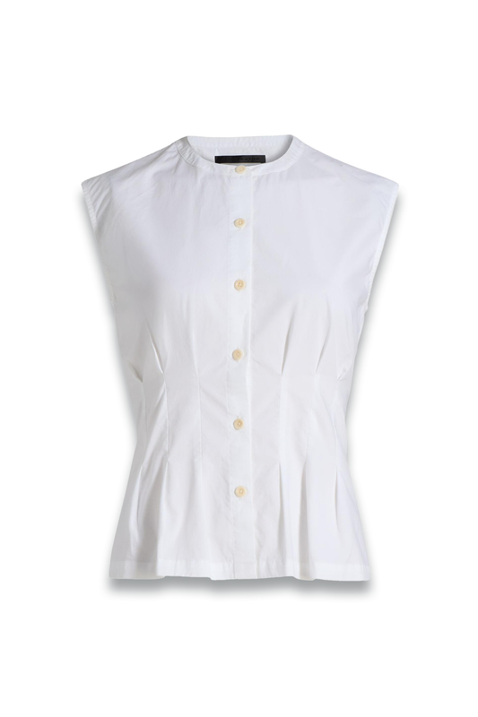 Lara Pleated Cotton Poplin Top