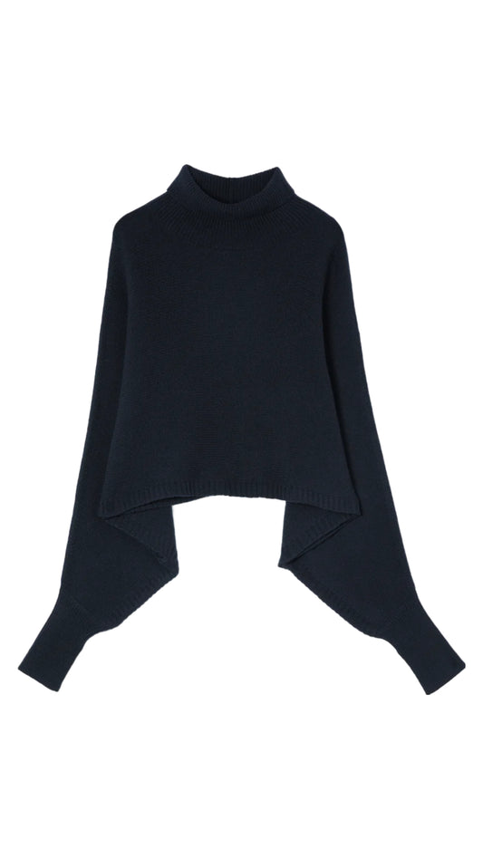 Jigsaw Merino Poncho Jumper Navy
