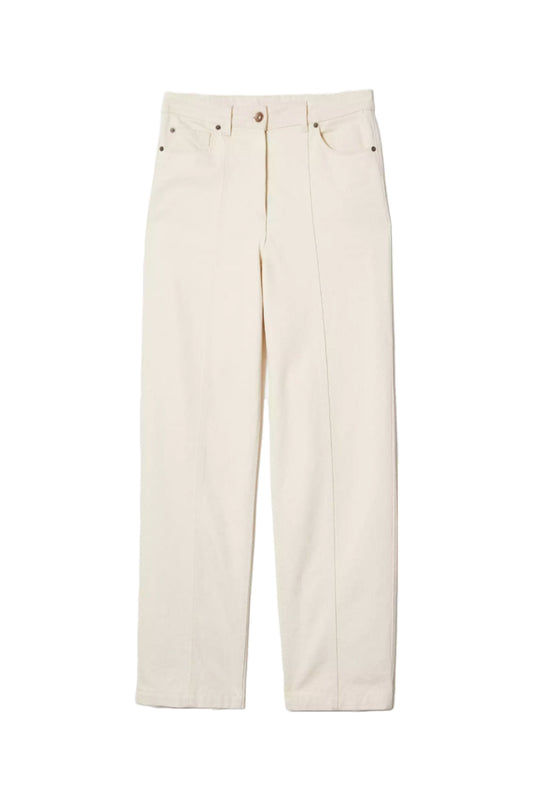 Tailored Ecru Loose Leg Jeans